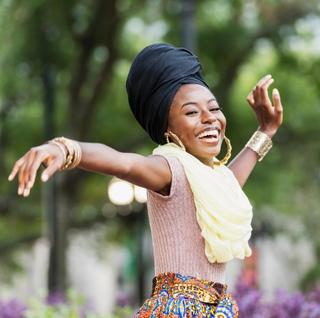 african american woman doing traditional dance image