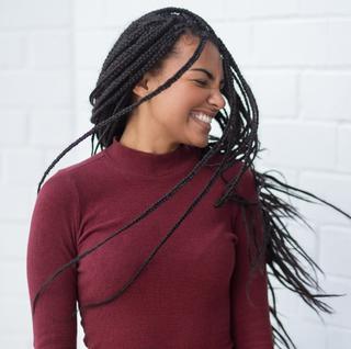 smiling black woman image